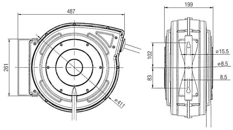 Schlauchaufroller Abmessungen Schlauchaufroller Abmessungen