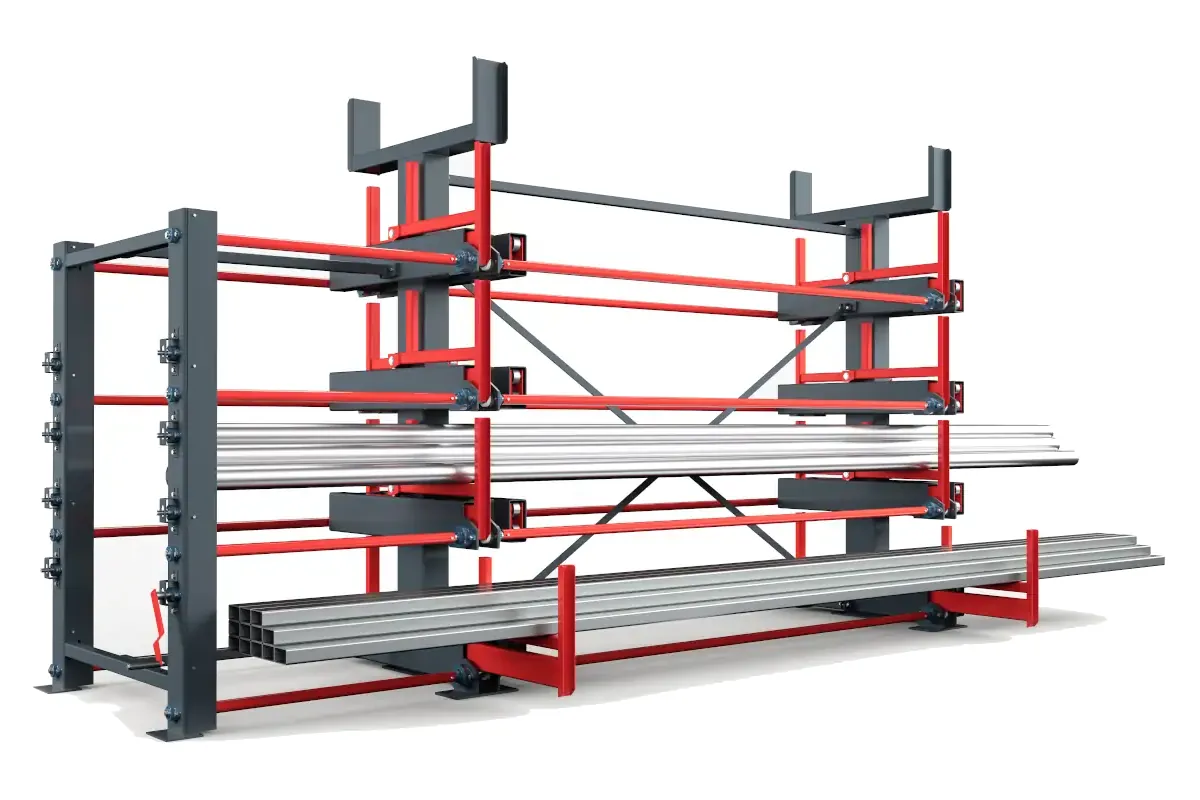 RR - Industrietechnik Roll-Aus-Regal doppelseitig (RRA/RRS) – Produktansicht