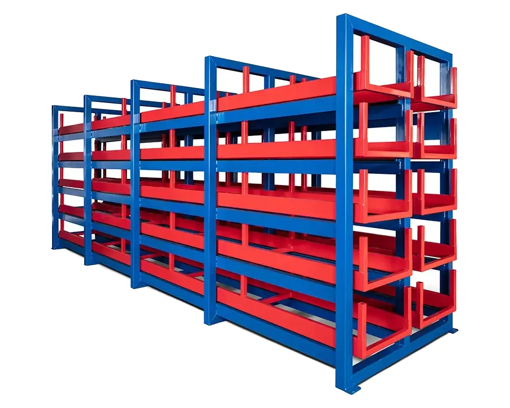 RR - Industrietechnik Wabenauszugsregal Typ RWA – Produktansicht