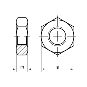 Messing Muttern ISO 4035 M10 Ansicht 3 Messing Muttern ISO 4035 M10 Ansicht 2