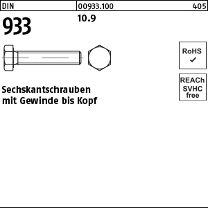 10.9 unveredelte Sechskantschrauben DIN 933 M8 x 12 Ansicht 2