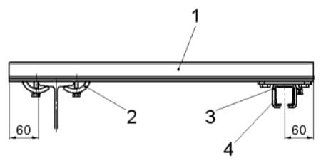 Conductix-Wampfler C-Schienen-Montage mittels Spannarmen am Obergurt eines I-Trägers