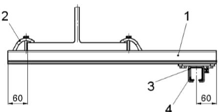 Conductix-Wampfler C-Schienen-Montage mittels Spannarmen am Untergurt eines I-Trägers