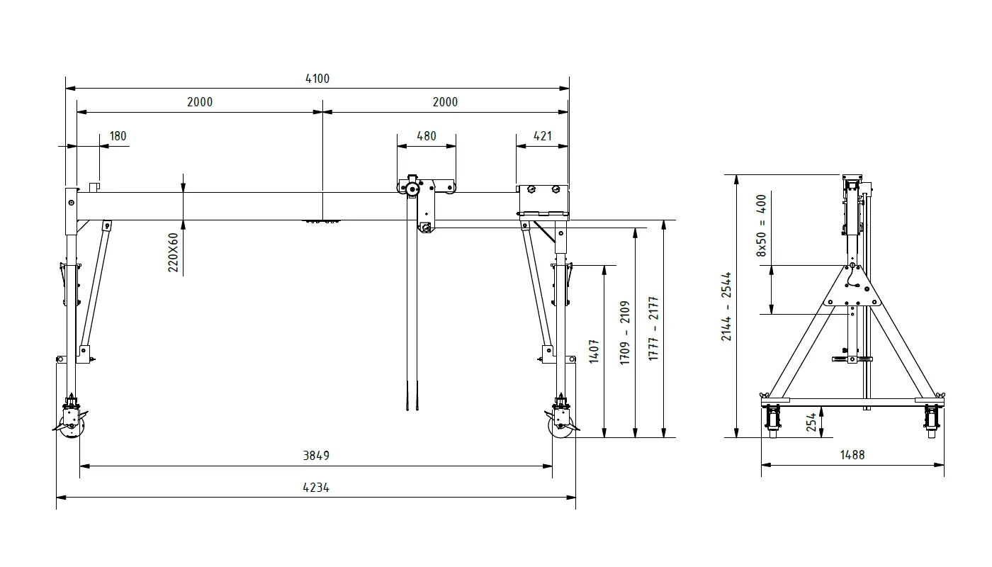 Schilling 1471040-10 Portalkran Abmessungen