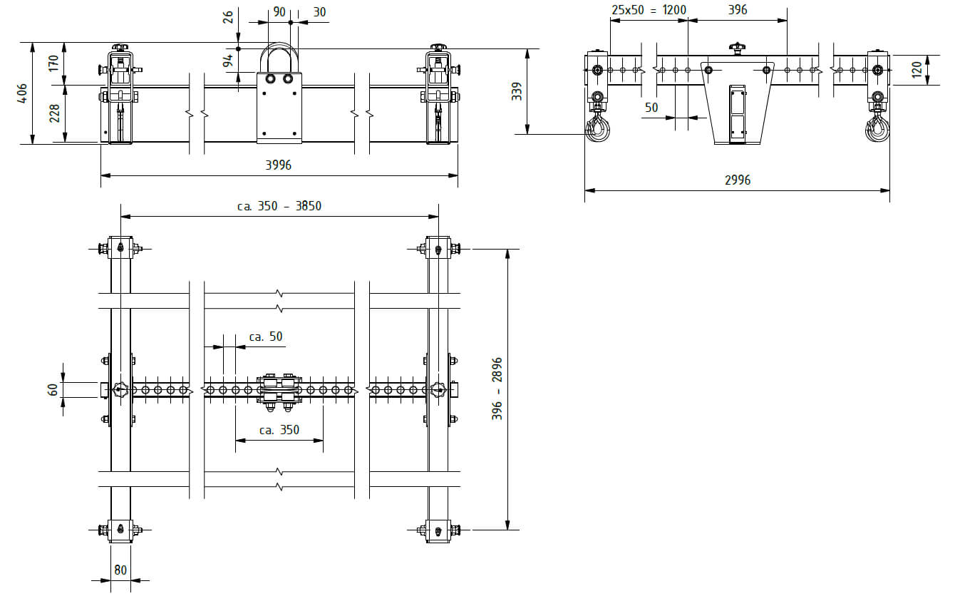 Schilling 53104030 H-Traverse Abmessungen