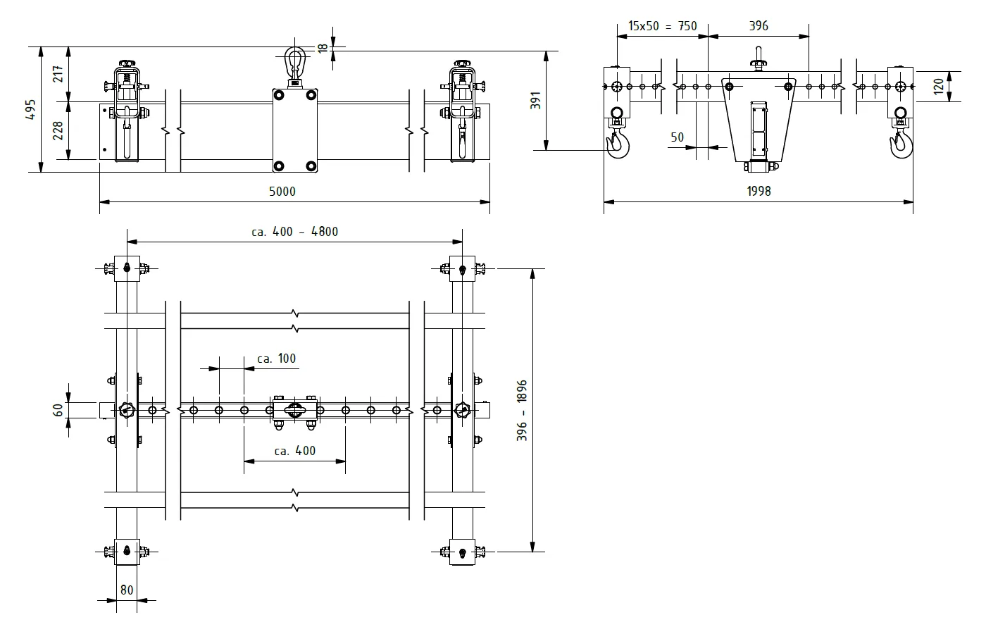 Schilling 53155020 H-Traverse Abmessungen