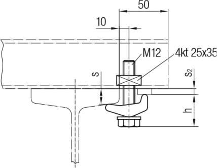 Abmessungen Spannpratzen, verstärkte Ausführung Spanndicke 6 - 30 mm