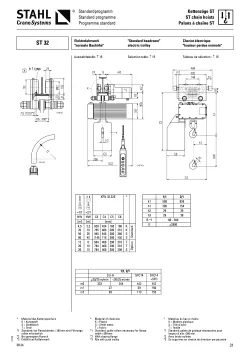 Abmessungen des Stahl-CraneSystem Elektrokettenzuges mit Rollfahrwerk