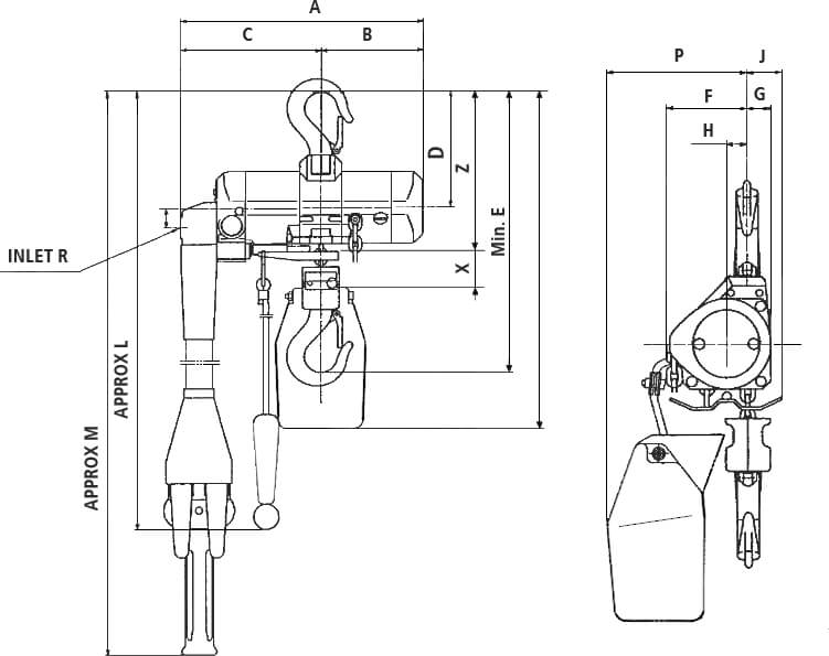 Minidrucklufthebezug TCR