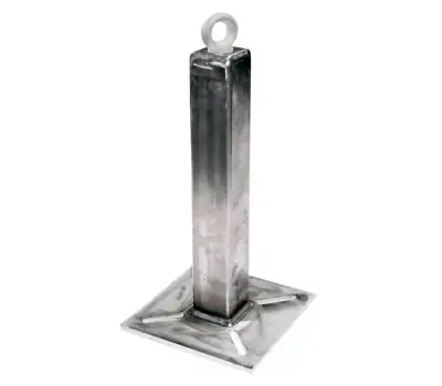 Tractel Edelstahl-Stütze, quadratische Platte 1509 Stahl, Beton 