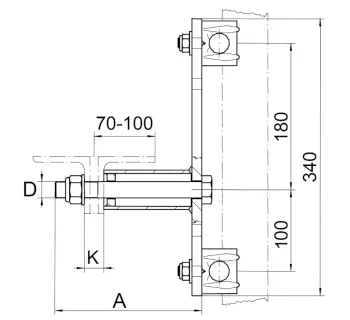 Tractel Halterung für Gittermasten 1484 A11, feuerverzinkt 