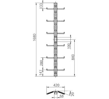 Tractel Leiter mit Ausklinkung  A11, feuerverzinkt 