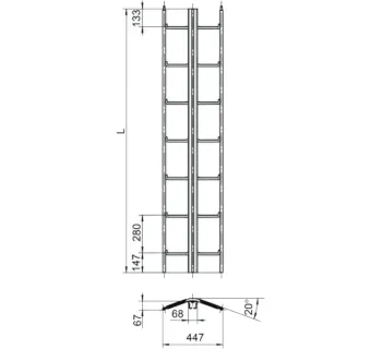 Tractel Schiene mit Seitenholmen 1484 A11, feuerverzinkt 