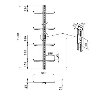 Tractel Leiter mit Ausklinkung  A12, feuerverzinkt 