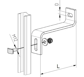 Tractel A12 Halterung Z Bügel 1479 A12, feuerverzinkt 