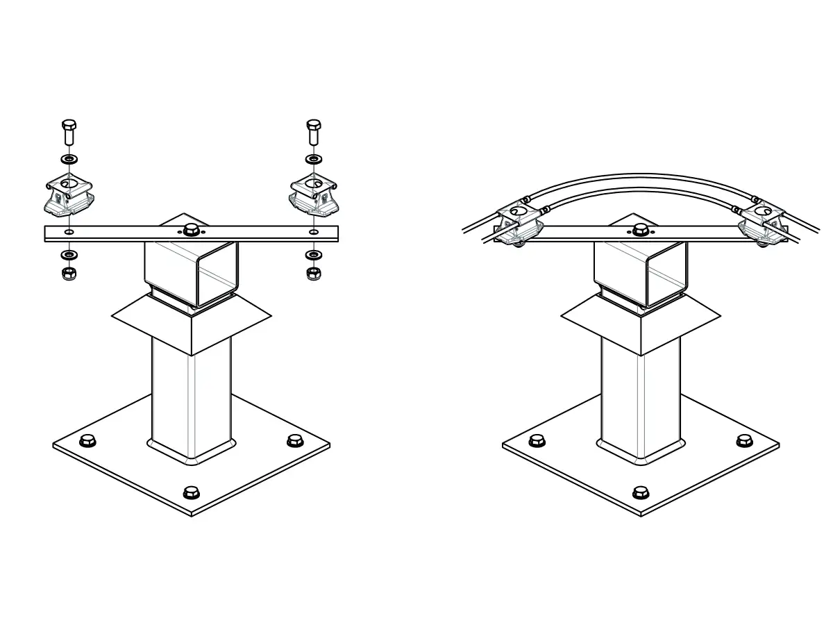 Standard-Stütze Kurvenplatte Ansicht 2 Standard-Stütze Kurvenplatte Ansicht 2