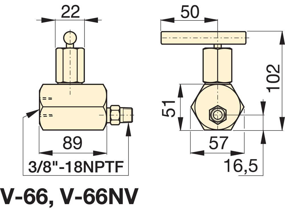 Enerpac Steuerventile V-66 Maßblatt