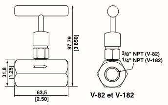 Enerpac Steuerventile V-82 Maßblatt