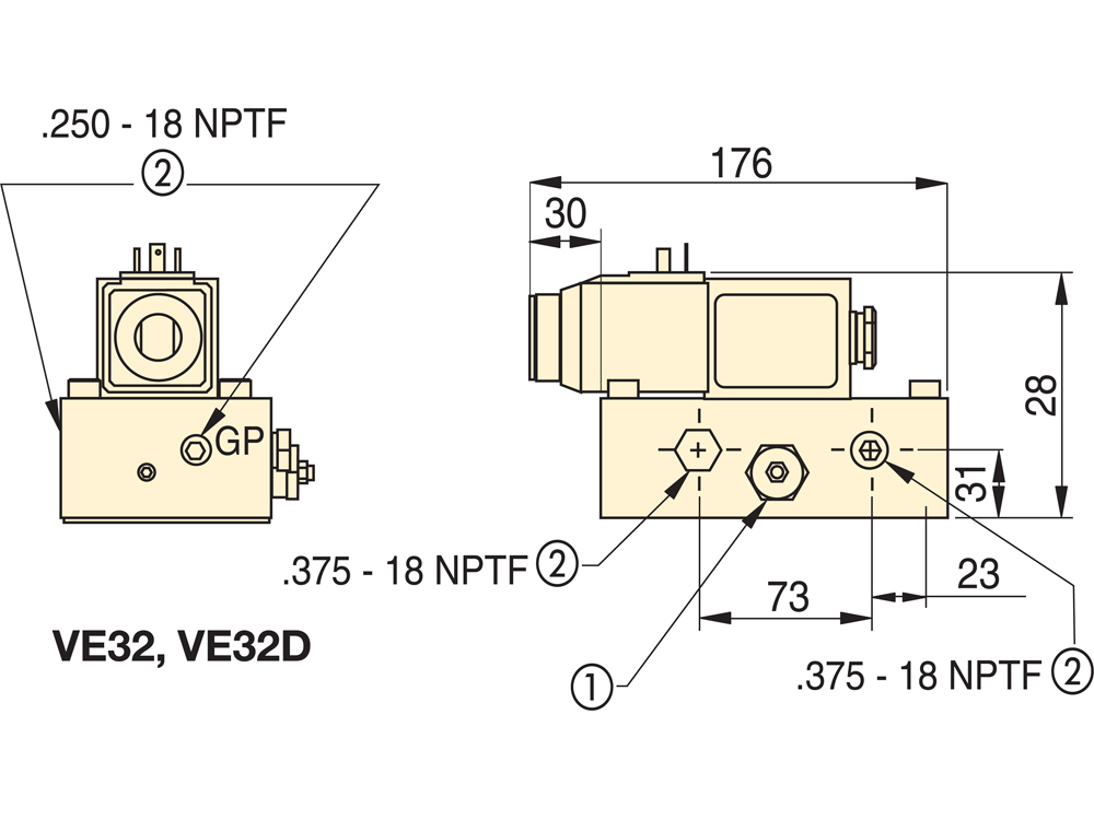 Enerpac VE32D Dim MET 1000