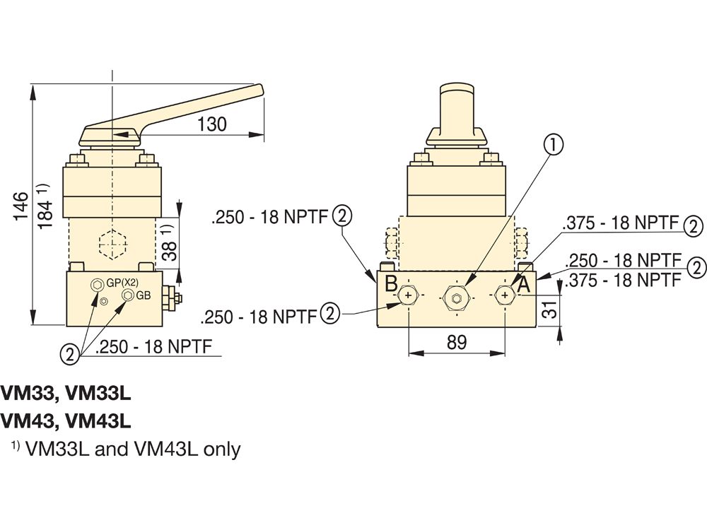 Enerpac VM33L Dim R1 MET 1000