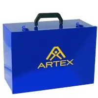 Gerätekoffer aus Stahlblech blau mit Artex-Logo Volumen 21 l  Artikel-Nr.: ART-4070