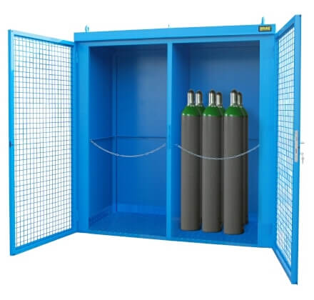 Bauer Gasflaschen-Container Typ GFC-B /W M3, lackiert, Lichtblau max. Anzahl 45 (Gasflaschen Ø 230 mm)   Artikel-Nr.: BAU-4477-33-1000-3