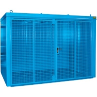 Gasflaschen-Container Typ GFC-B  M5, lackiert, Lichtblau max. Anzahl 96 (Gasflaschen Ø 230 mm)   Artikel-Nr.: BAU-4477-35-0000-3