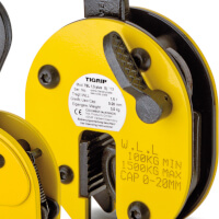 Yale Blechgreifer Typ TBP Yale Blechgreifer TBL plus mit Arretierung und Greifbereichsangaben