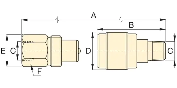 Enerpac A630, Standardkupplungen, Komplett Maßskizze