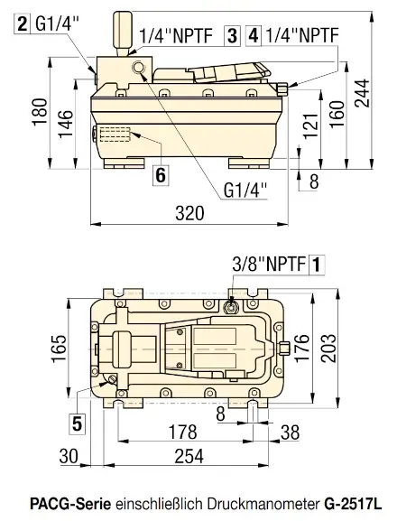 Enerpac Drucklufthydraulikpumpe PACG