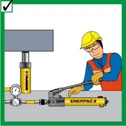 Enerpac Warnhinweis Pumpen nicht überlasten Enerpac Warnhinweis Pumpen nicht überlasten