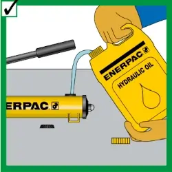 Enerpac Warnhinweis Original-Öl verwenden Enerpac Warnhinweis Original-Öl verwenden