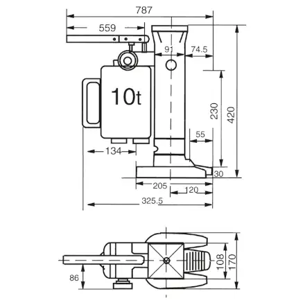 Fetra Maschinenheber 6932 Maßskizze