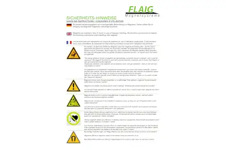 Flaig - Sicherheitshinweise Magnete