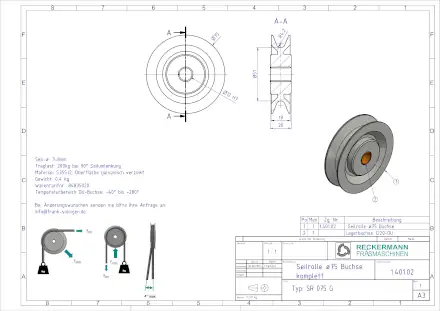 1-401-02 Seilrolle 75 Buchse