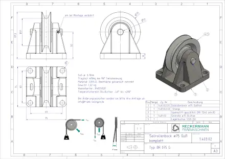 1-403-02 Seilrolle 75 Buchse