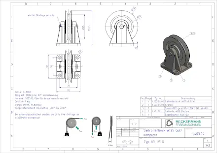 1-403-04 Seilrolle 125 Buchse