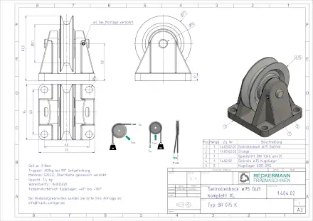 1-404-02 Seilrolle 75 Kugellager