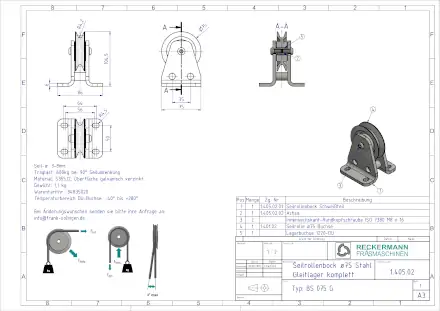 1-405-02 Seilrolle 75 Buchse