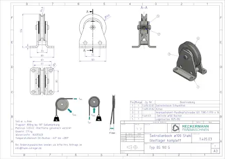 1-405-03 Seilrolle 100 Buchse