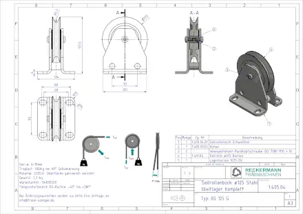 1-405-04 Seilrolle 125 Buchse