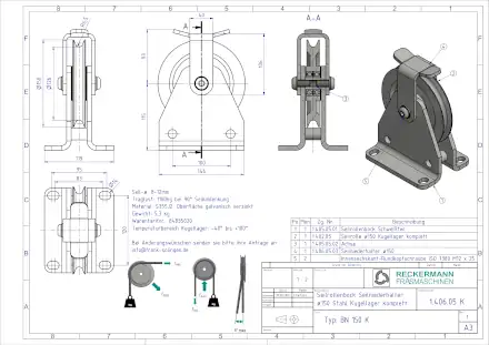 1-406-05-K Seilrolle 150 Kugellager