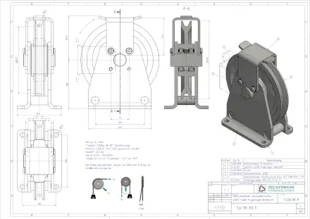 1-406-08-K Seilrolle 300 Kugellager