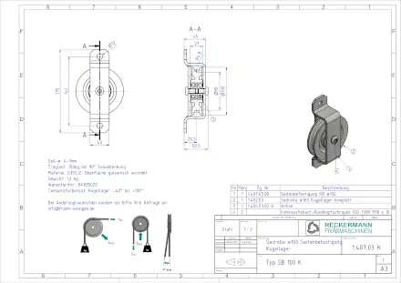 1-407-03-K Seilrolle 100 Kugellager