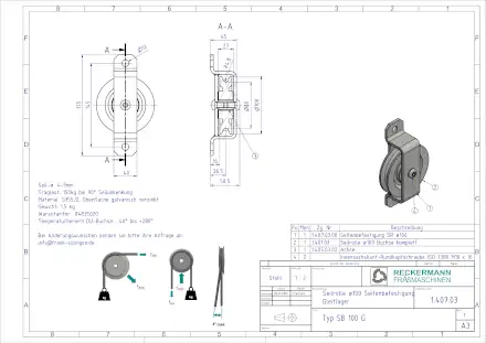 1-407-03 Seilrolle 100 Buchse
