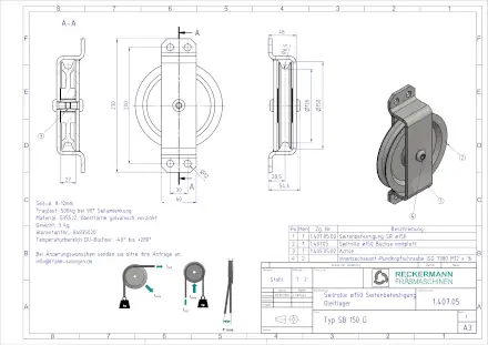 1-407-05 Seilrolle 150 Buchse