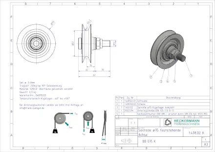 1-408-02-K Seilrolle 75 feststehende Achse
