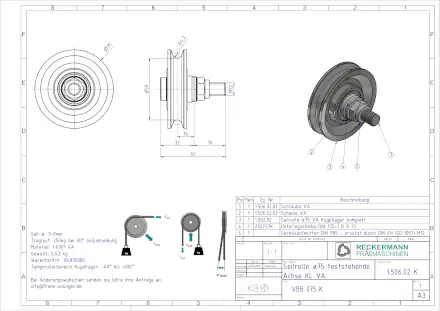1-506-02-K Seilrolle 75 feststehende Achse