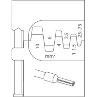 GEDORE Crimpzange Modular 8140 6 Einsatz f. Aderendhülsen 0,25-10mm Griffhüllen -   Artikel-Nr.: GED1830600