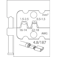 GEDORE Crimpzange Modular 8140 10 Einsatz f. Flachsteckhülsen 4,8 Griffhüllen -   Artikel-Nr.: GED1830643